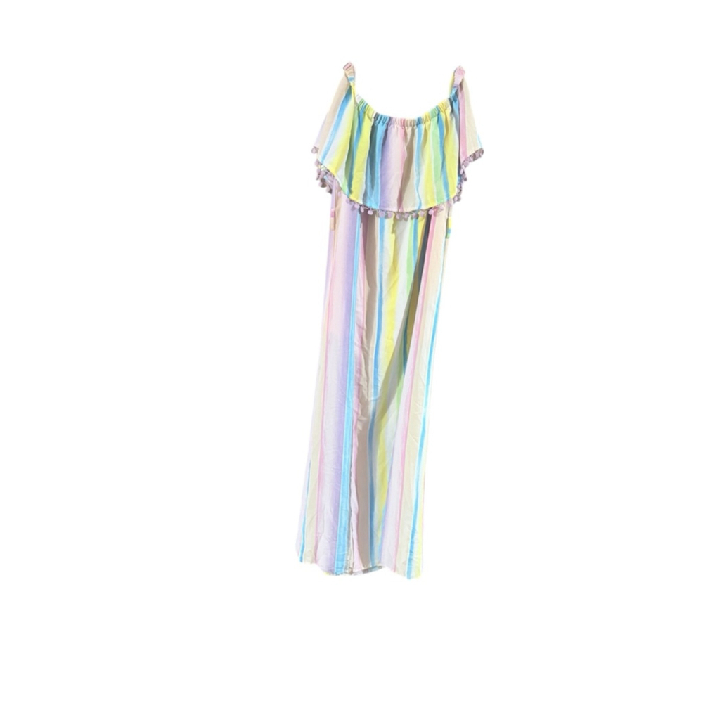 Women's Buddy Love Multicolor Striped Off-Shoulder Maxi Dress S - Picture 3 of 9